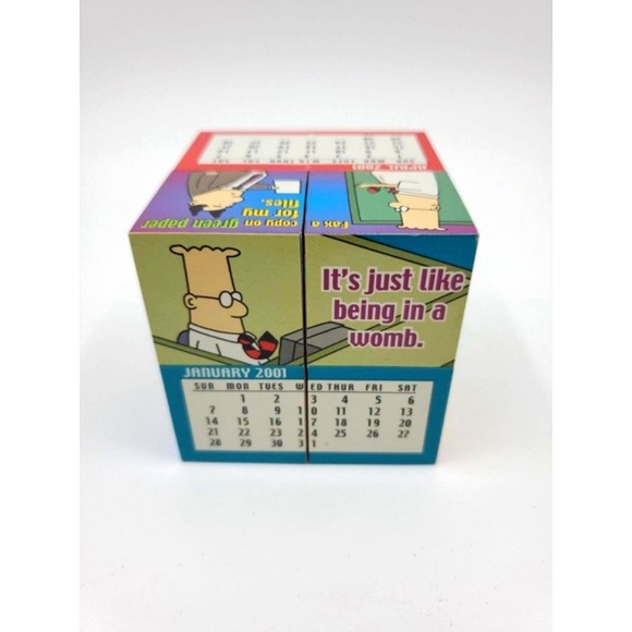 DILBERT Folding Cube Calendar 2001 Puzzle Block Comic Strip 3 X 3 - Picture 5 of 14